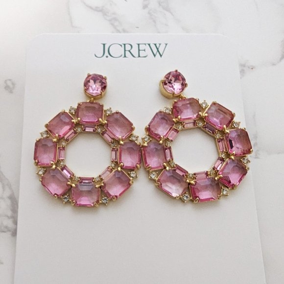 J. Crew Jewelry - J.Crew Faceted-crystal Hoop Earrings